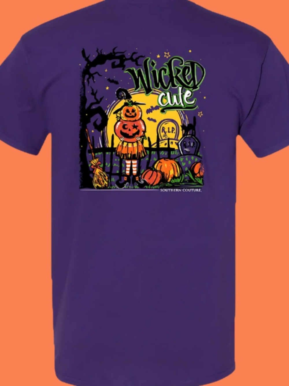 Southern Couture - Halloween - Wicked Cute - Purple Cotton Women's Casual Short